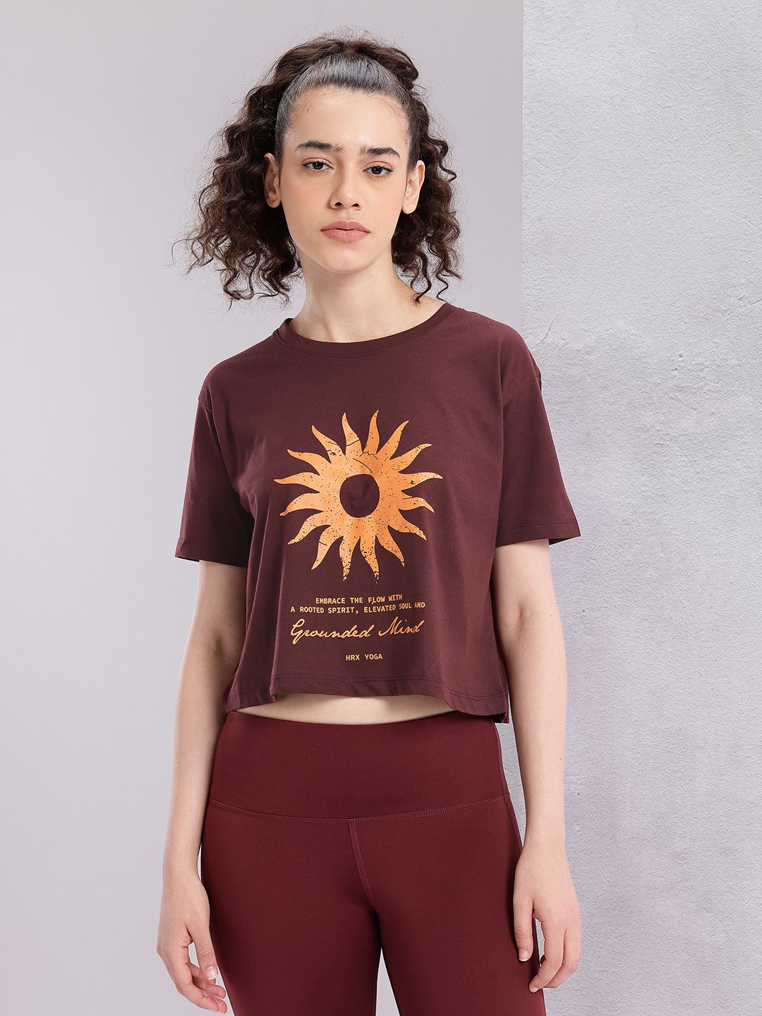 HRX by Hrithik Roshan Graphic Printed Yoga T-shirt