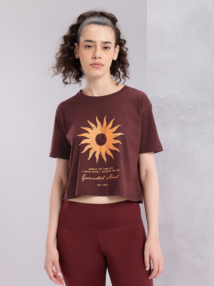 HRX by Hrithik Roshan Graphic Printed Yoga T-shirt