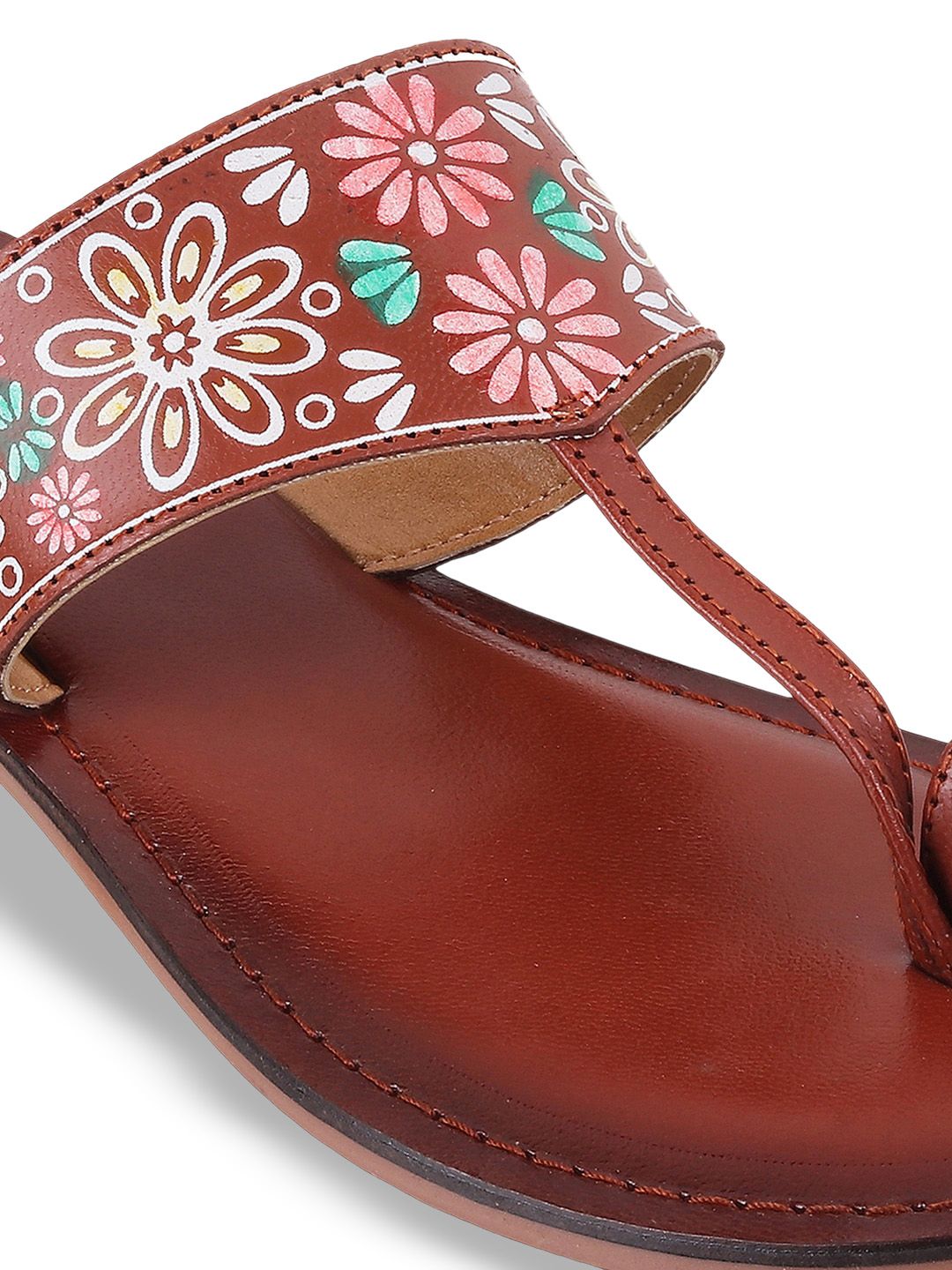 Mochi Printed Leather One Toe Flats