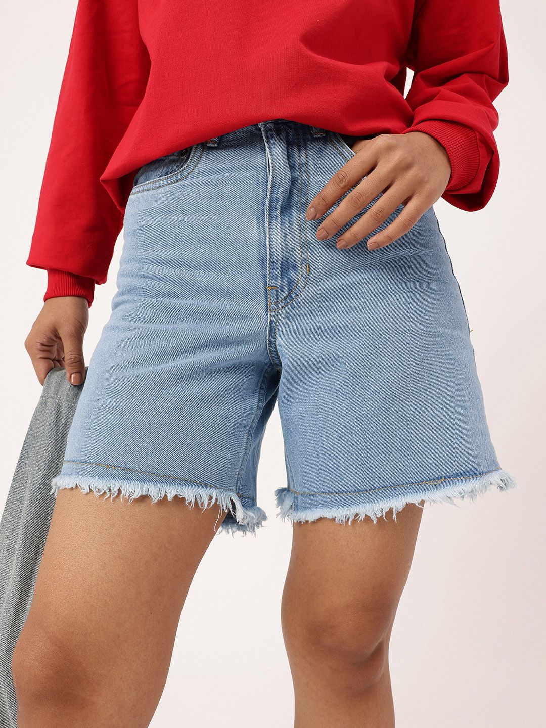 DressBerry Women Street Cool Frayed Denim Shorts