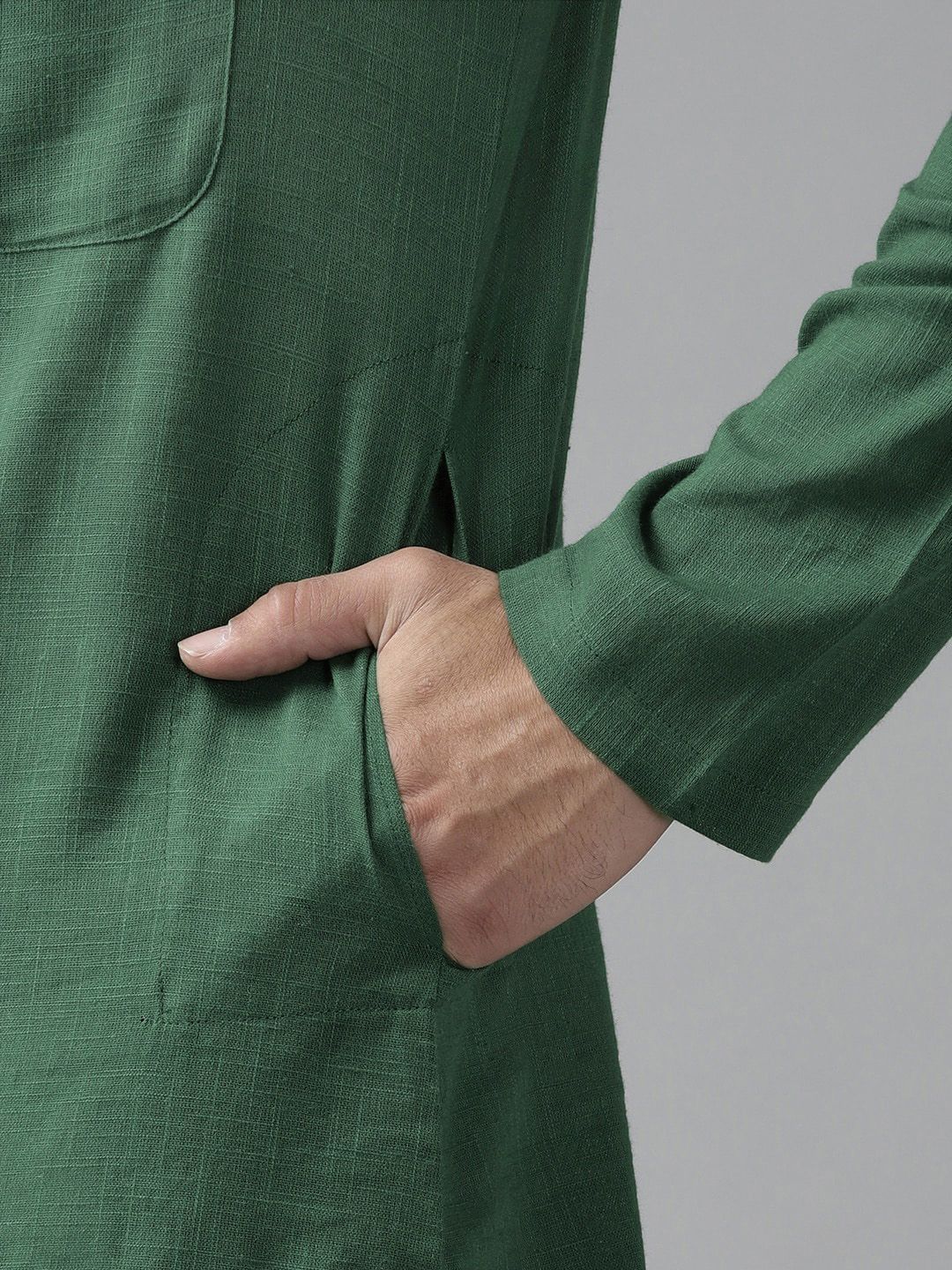 See Designs Men Green Kurta