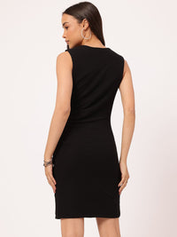 DressBerry Casually Chic Ribbed Ruched Bodycon Dress