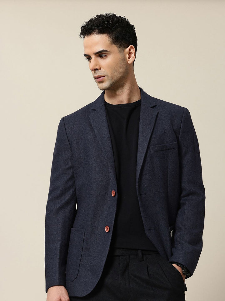 Mr.Bowerbird Solid Tailored Fit Casual Blazer