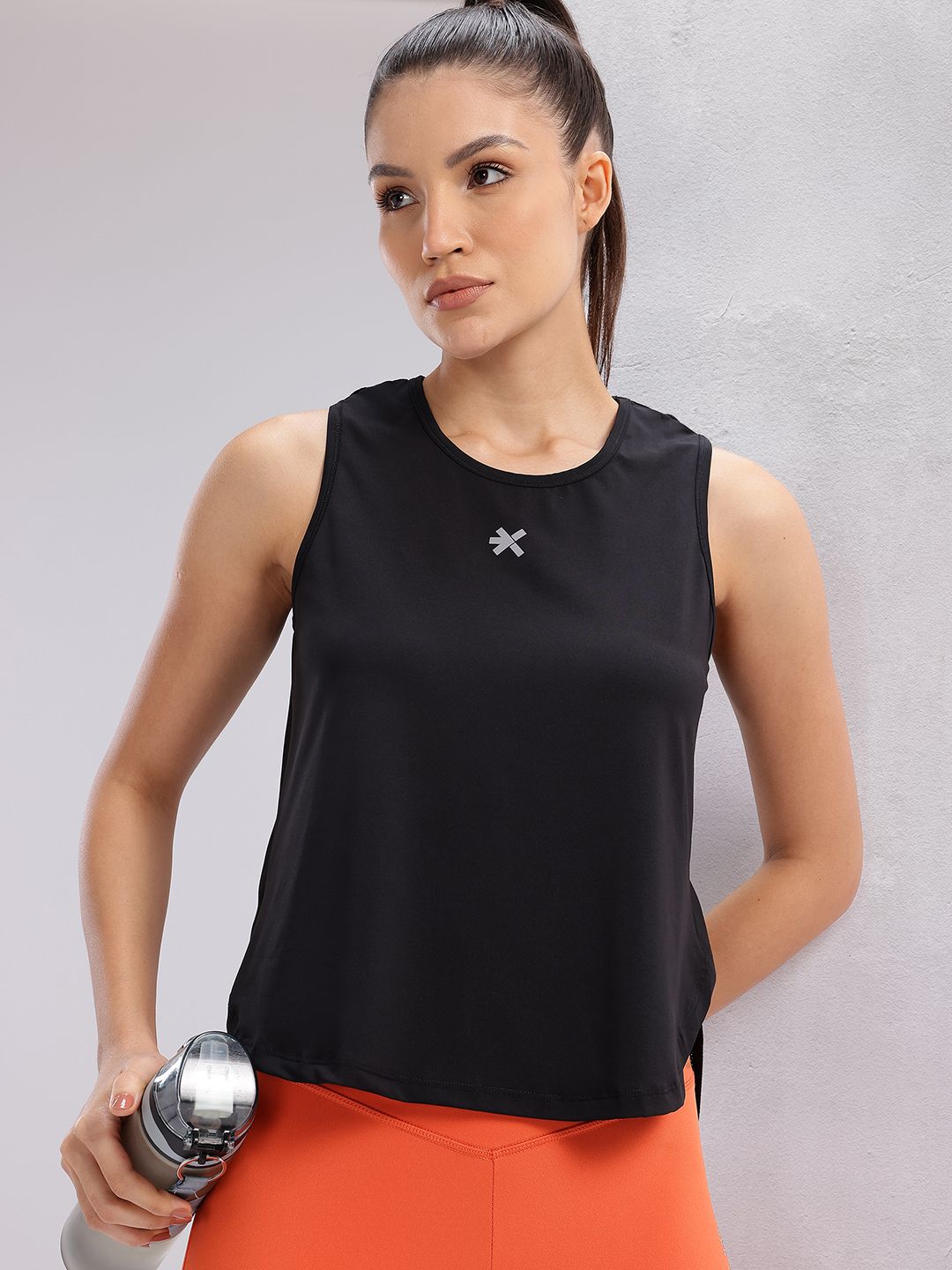 HRX by Hrithik Roshan Rapid-Dry Sleeveless High-Low Running Top