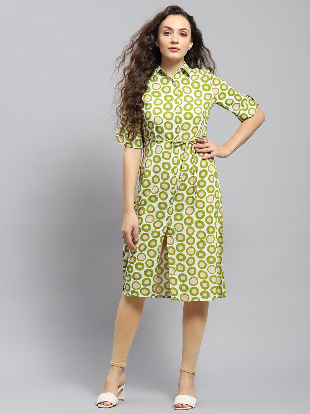 Monte Carlo Print Shirt Style Longline Tunic