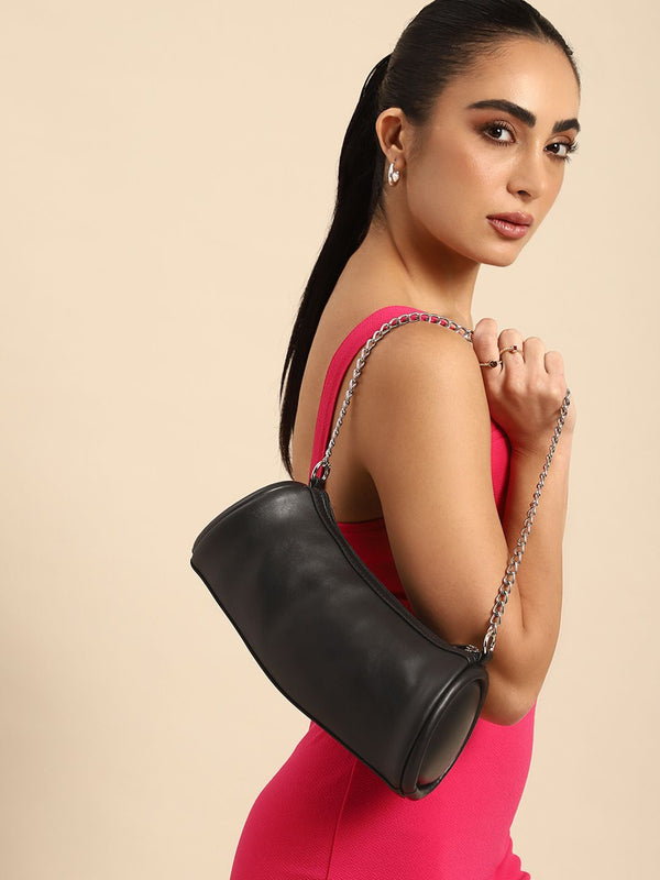 DressBerry Baguette Shoulder Bag with Chain Strap