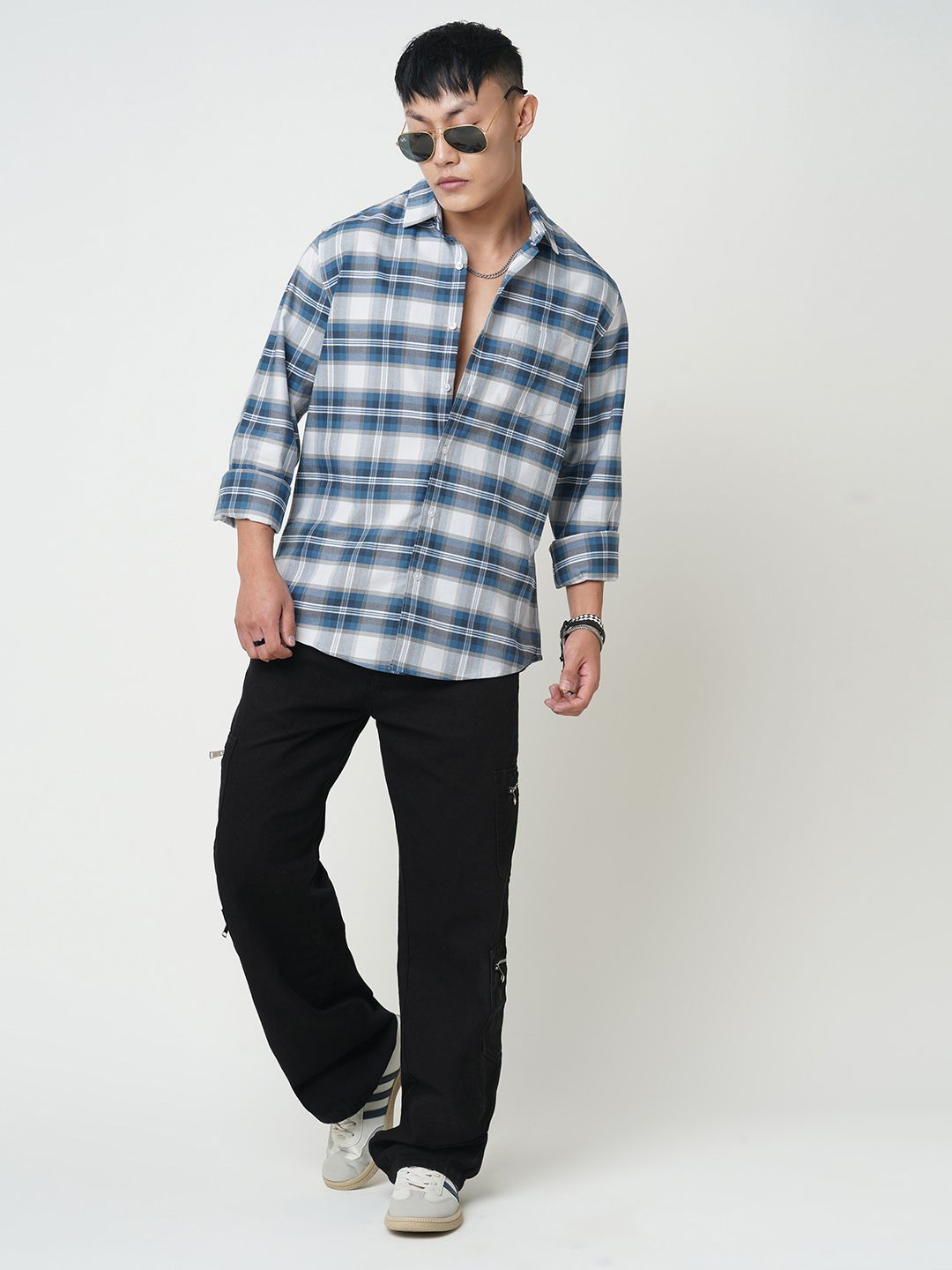 VASTRADO Men Classic Slim Fit Opaque Checked Casual Shirt