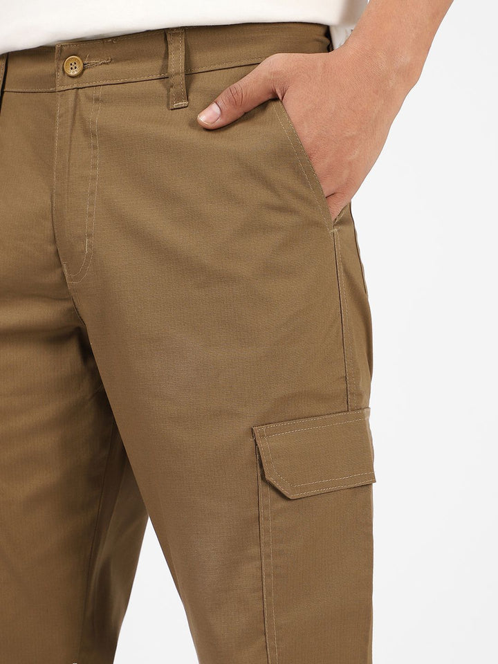 Urbano Fashion Men Mid Rise Pure Cotton Cargo Trousers