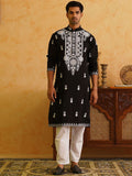SOJANYA LUXE Floral Embroidered Regular Thread Work Pure Cotton Kurta with Pyjamas