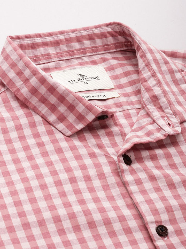 Mr Bowerbird Pure Cotton Tailored Fit Gingham Checked Casual Shirt