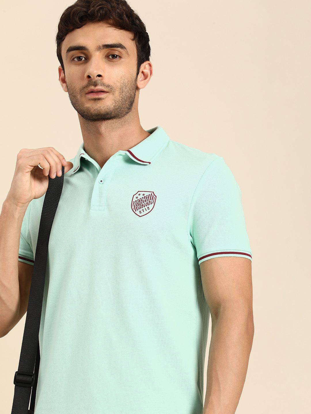 Being Human Polo Collar Pure Cotton T-shirt