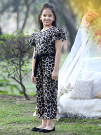 Cutiekins Girls Printed Basic Jumpsuit With Ruffles
