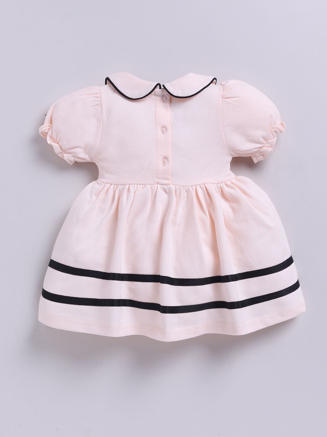 Moms Love Infant Girls Peter Pan Collar Puff Sleeve Fit & Flare Dress