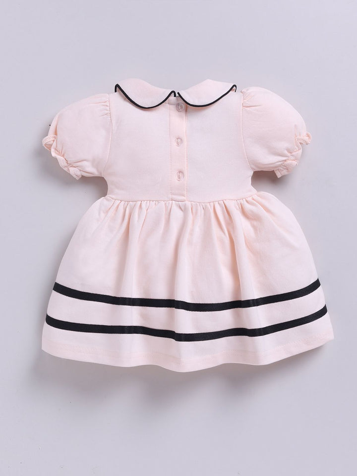 Moms Love Infant Girls Peter Pan Collar Puff Sleeve Fit & Flare Dress