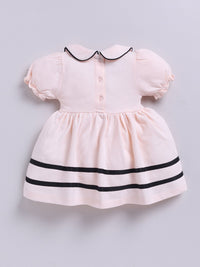 Moms Love Infant Girls Peter Pan Collar Puff Sleeve Fit & Flare Dress