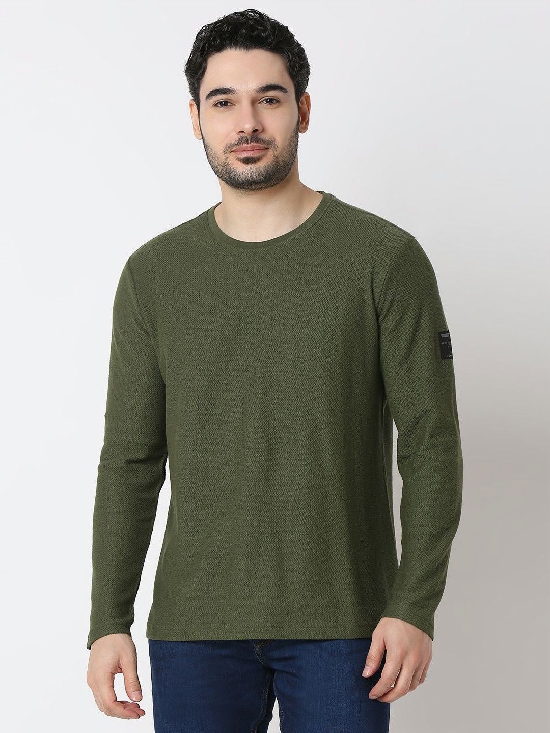 SPYKAR Men Solid Round Neck Cotton T-shirt