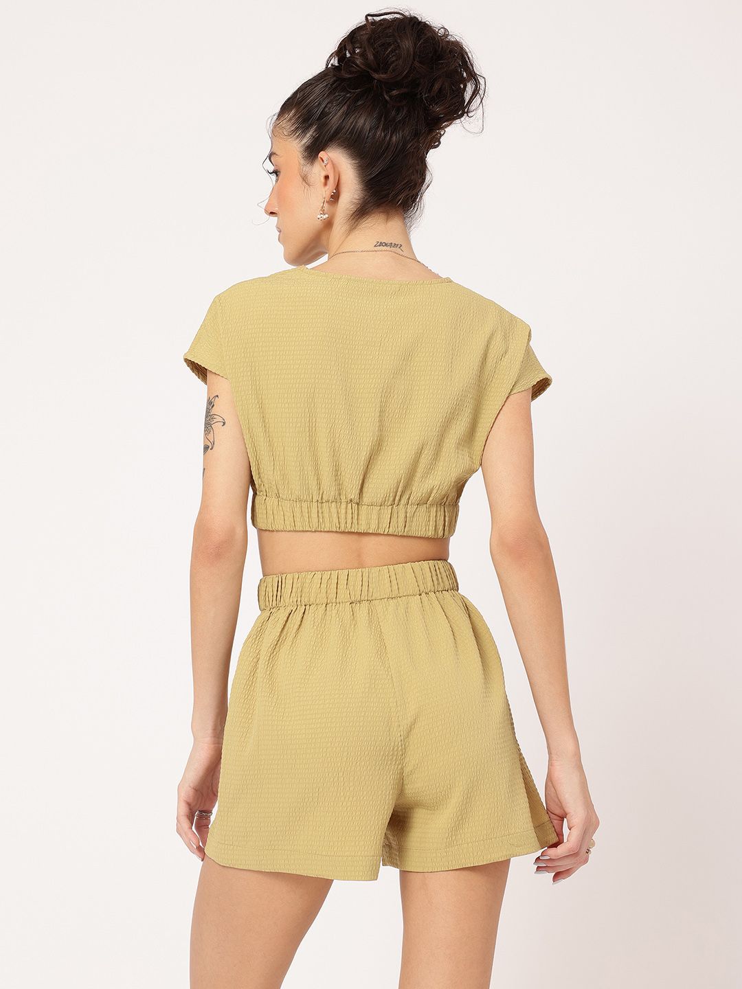 DressBerry Urban Boho Cropped Twisted Seersucker Co-Ords