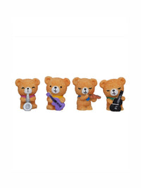 ecraftindia coklat 4 pcs teddy comel beruang bermain alat muzik hiasan muzik
