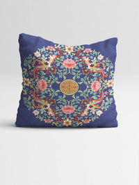 STITCHNEST Green & Off White Set of 5 Ethnic Motifs Square Cushion Covers
