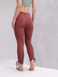 HRX by Hrithik Roshan Women Ruched Cropped Yoga Tights With Tie-Ups