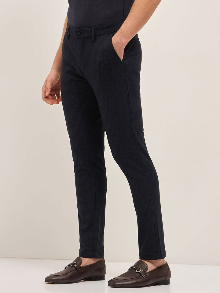 THE BEAR HOUSE Men Checked Slim Fit Trousers
