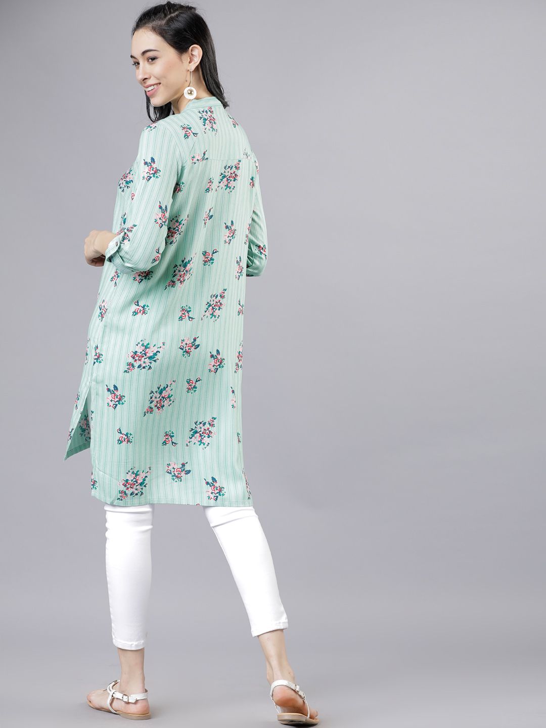 Vishudh Women Green Printed Tunic