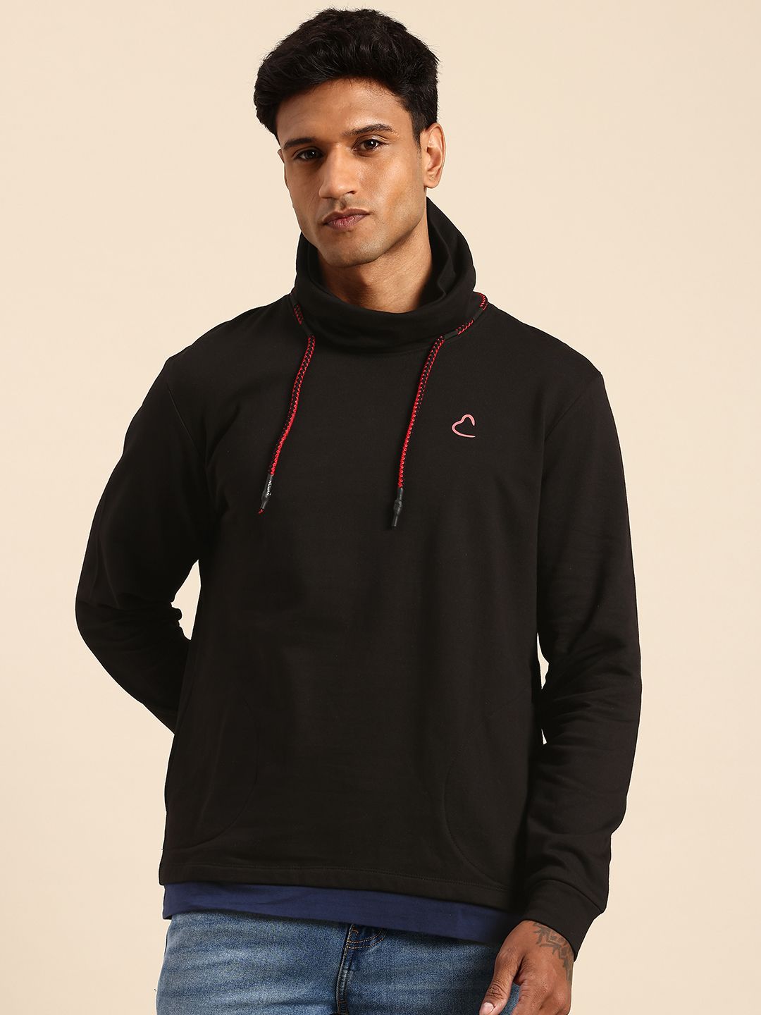 Being Human Turtle Neck Pure Cotton Printed Sweatshirt