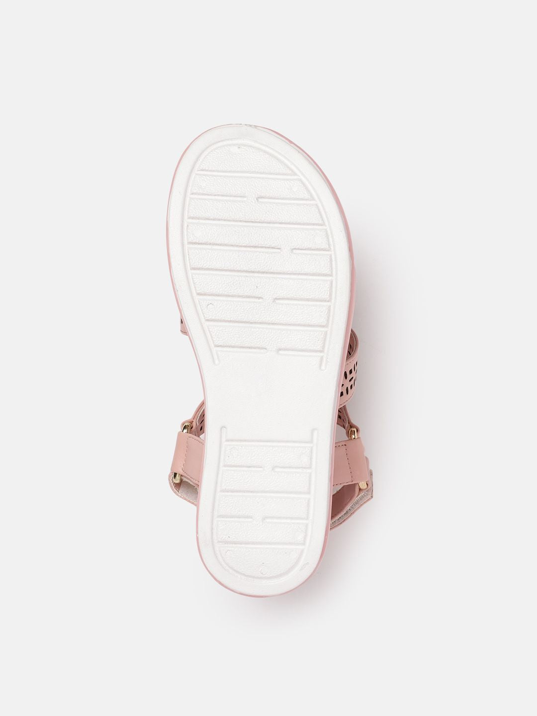 DressBerry Women Textured Open Toe Flats with Laser Cuts