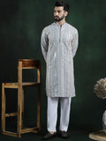 SOJANYA LUXE Embroidered Regular Sequinned Kurta with Pyjama
