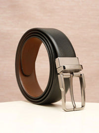 Teakwood Leathers Men Textured Leather Reversible Belt