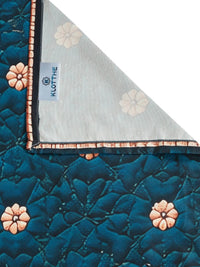 Moda Rapido X KLOTTHE Blue Floral 400 TC Bedsheet with 2 Pillow Covers