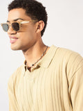 DENNISON Men Oversized Polo Collar Knitted T-Shirt