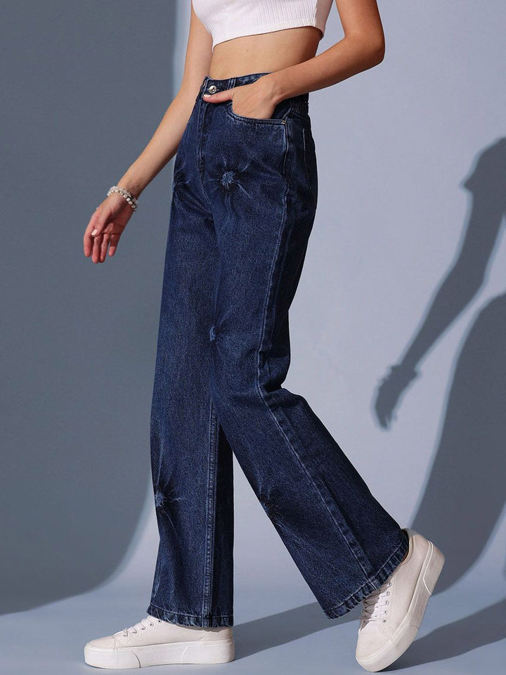 STREET 9 Women Comfort Wide Leg High-Rise Jeans