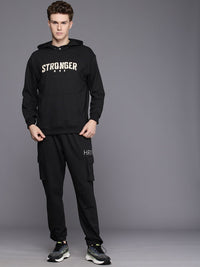 HRX by Hrithik Roshan IRONTRIBE Typography Hooded Training Sweatshirt & Joggers Tracksuit
