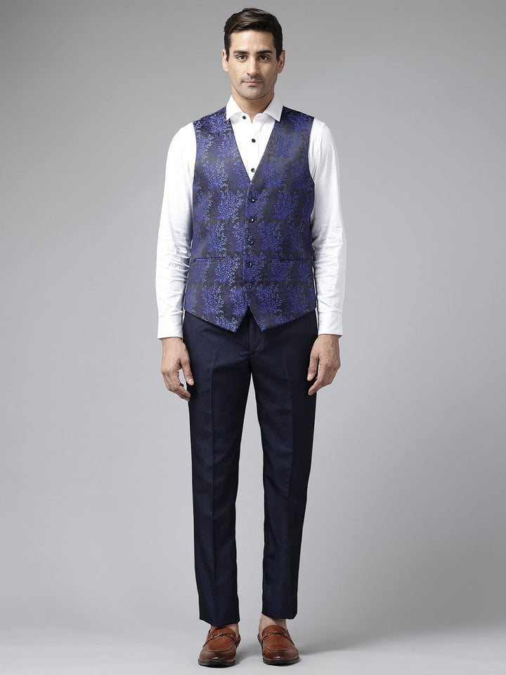 Park Avenue Men Self Design Super Slim Fit Single-Breasted 3-Piece Party Suit