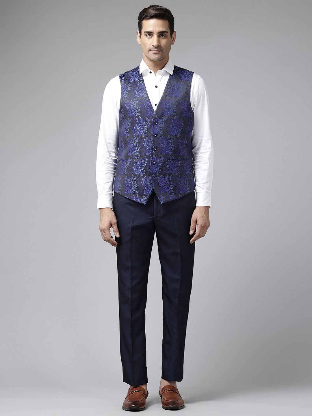 Park Avenue Men Self Design Super Slim Fit Single-Breasted 3-Piece Party Suit