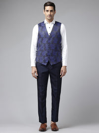 Park Avenue Men Self Design Super Slim Fit Single-Breasted 3-Piece Party Suit