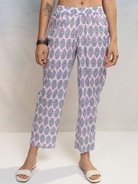 Vishudh Women Floral Printed Regular Pure Cotton Kurta with Trousers & With Dupatta