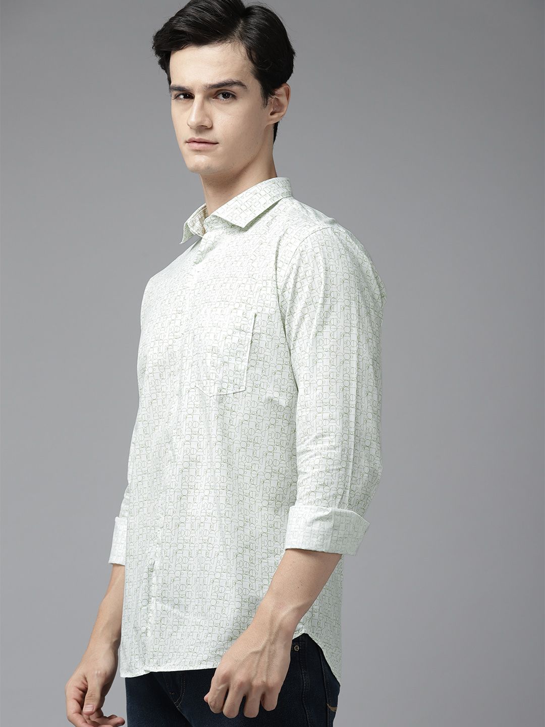 Park Avenue Men Pure Cotton Slim Fit Printed Casual Shirt
