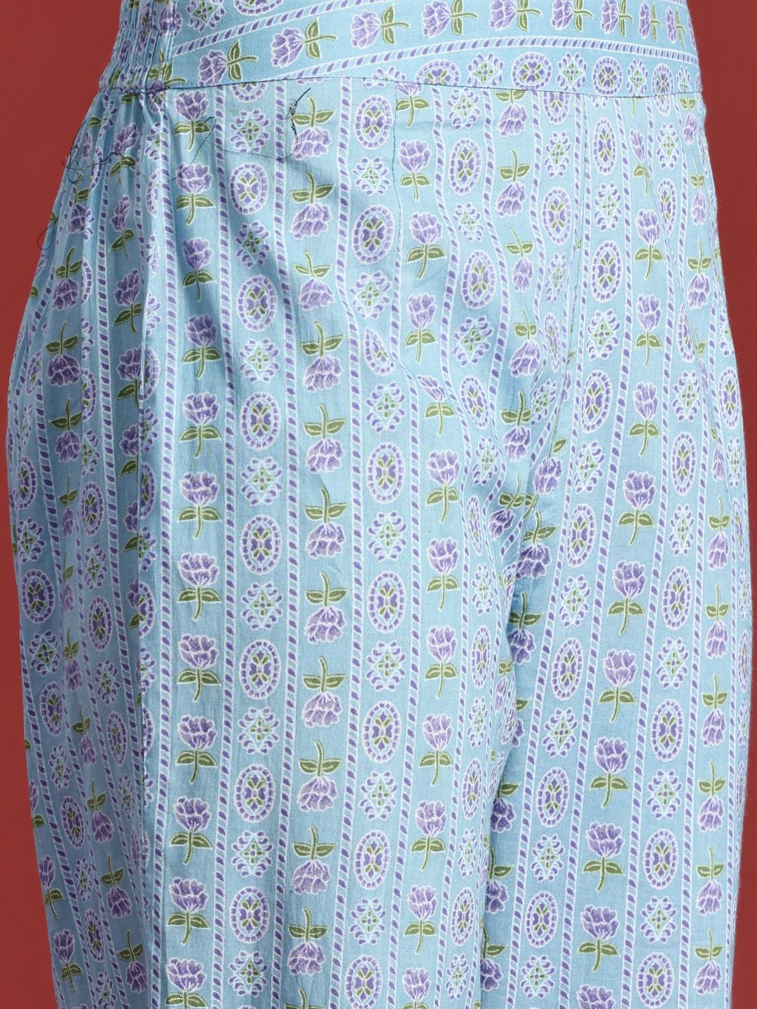 Anouk Floral Print Kurta with Trousers & Dupatta