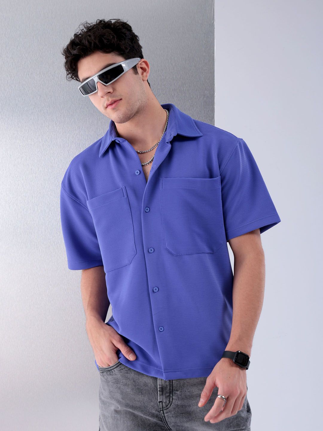 The Indian Garage Co Spread Collar Boxy Casual Shirt