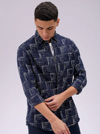The Indian Garage Co Men Cutaway Collar Checked Cotton Slim Fit Casual Shirt