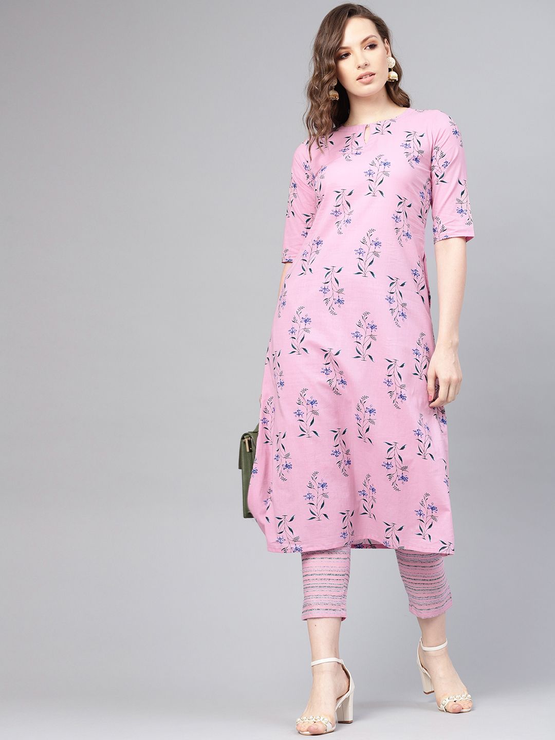 Libas Floral Bliss Side Pocket Cotton Kurta Set