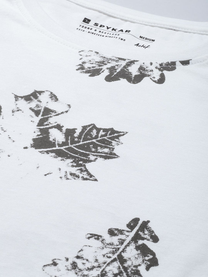 SPYKAR Tropical Printed Pure Cotton Slim Fit T-shirt