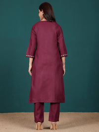 Varanga Women Embroidered Regular Thread Work Kurta with Trousers