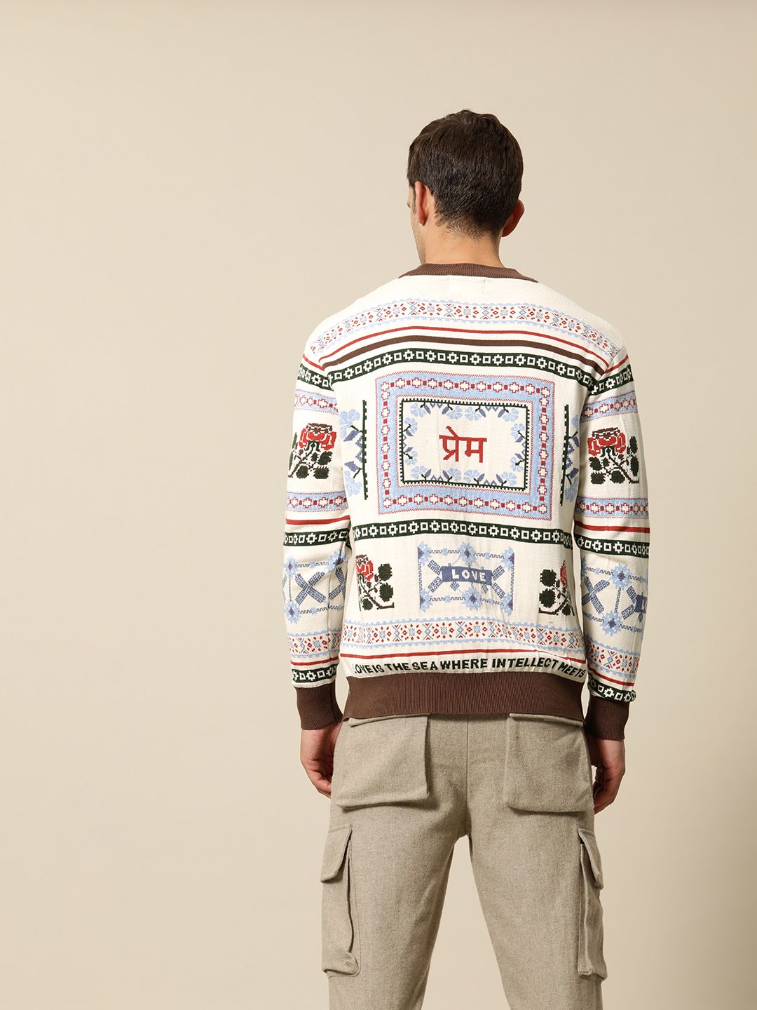 Mr Bowerbird Self Design Premium Love Oversized Fit Pullover Sweater