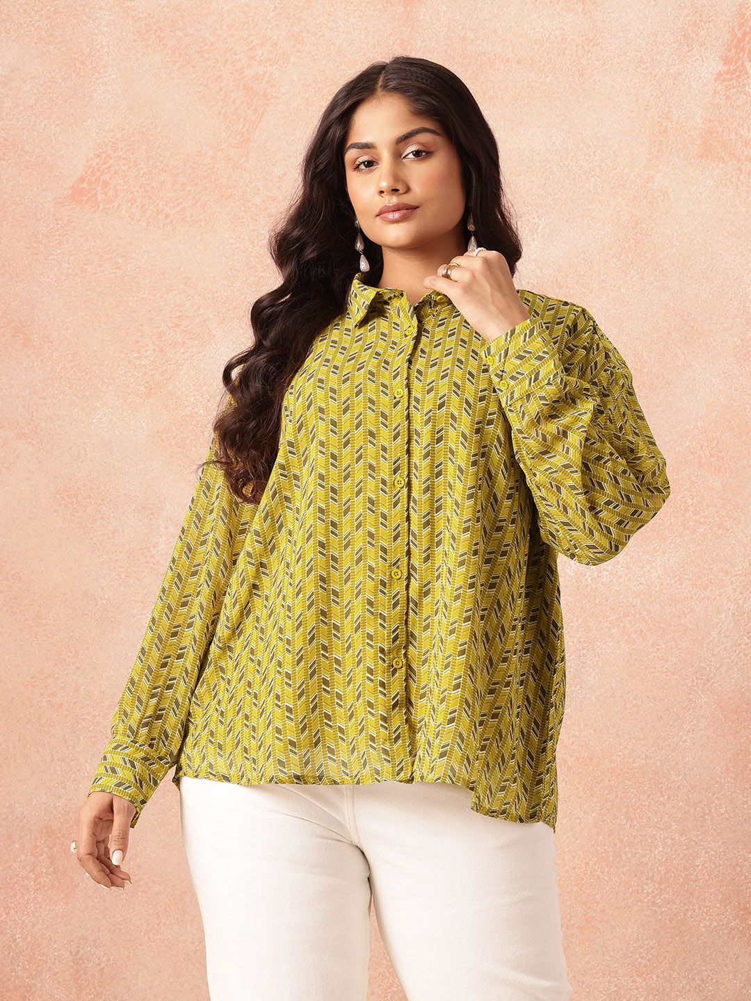all about you Plus Size Printed Casual Shirt