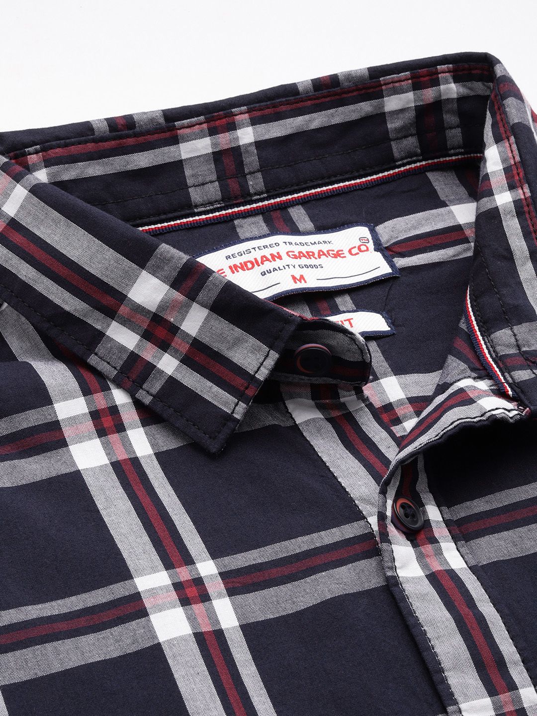 The Indian Garage Co Pure Cotton Slim Fit Tartan Checks Casual Shirt