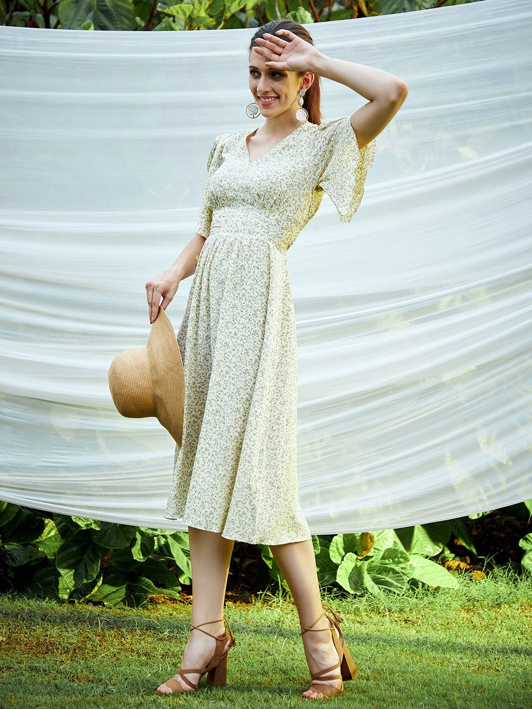 Athena Women Yellow Floral Dress
