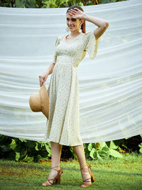 Athena Women Yellow Floral Dress